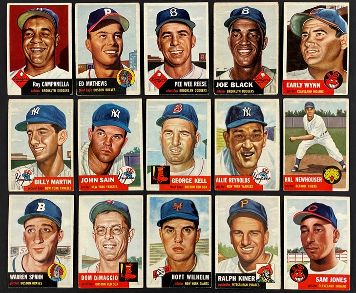 1953 Topps Baseball Partial Set (214/274) Incl. #220 Paige PSA VG 3