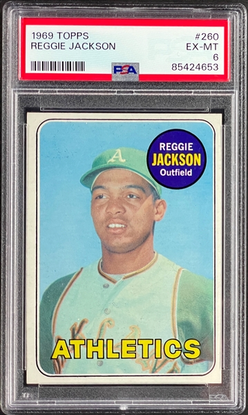 1969 Topps Baseball Near Set (658/664) Including #260 Reggie Jackson PSA EX-MT 6