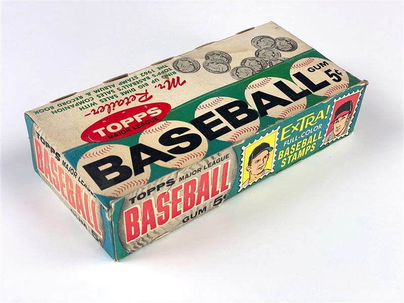 1962 Topps Baseball 5-Cent Display Box - "EXTRA! Baseball Stamps" Variation