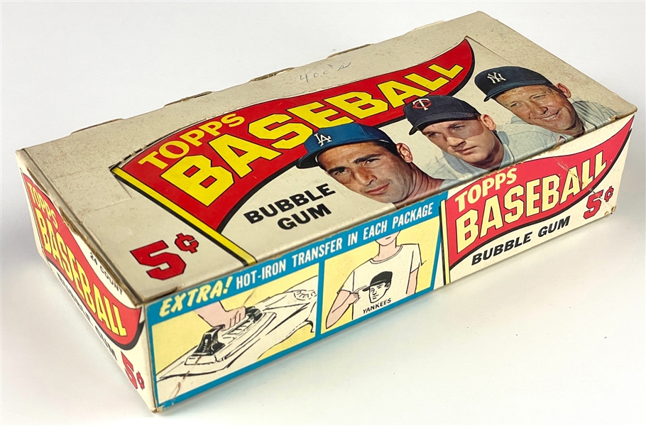 1965 Topps Baseball 5-Cent Display Box - "EXTRA! Hot Iron Transfer" Variation