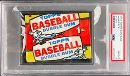 1957 Topps Baseball Unopened 1-Cent Pack - PSA NM-MT 8
