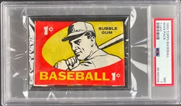 1959 Topps Baseball Unopened 1-Cent Pack - PSA NM 7