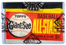 1964 Topps Baseball Giant-Size All-Stars Unopened 5-Cent Pack - BCCE Encapsulated