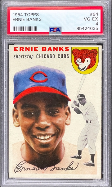 1954 Topps #94 Ernie Banks Rookie Card - PSA VG-EX 4