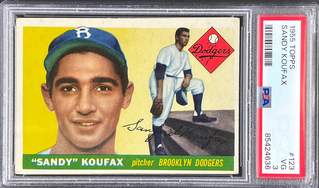 1955 Topps #123 Sandy Koufax Rookie Card - PSA VG 3
