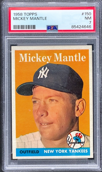 1958 Topps #150 Mickey Mantle - PSA NM 7