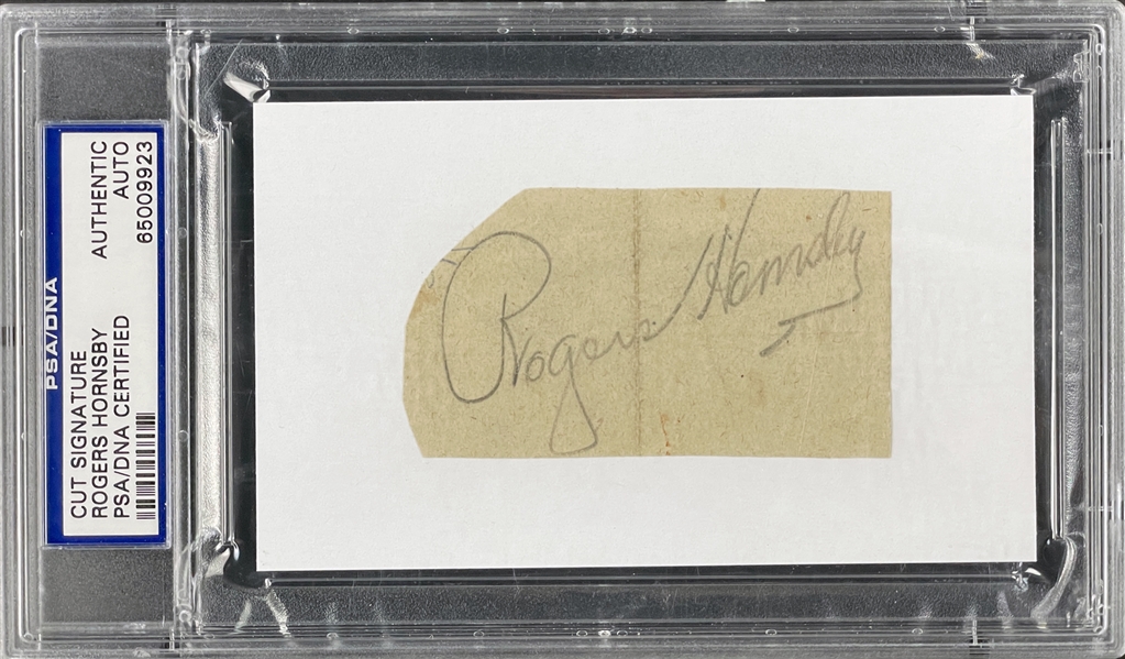Rogers Hornsby Cut Signature - PSA/DNA Encapsulated