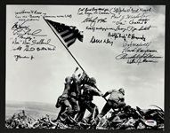 Flag Raising at Iwo Jima 11x14 Photo Signed by 21 Medal of Honor Winners (PSA/DNA)