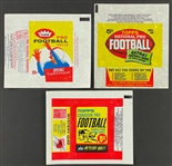 1962-3 Topps and Fleer Football Wrappers (3)