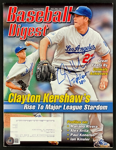2011 Clayton Kershaw Signed <em>Baseball Digest</em>