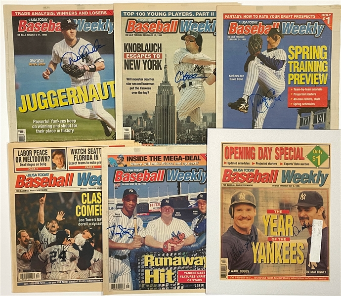 <em>Baseball Weekly</em> Magazine Signed Collection of Six Incl. Derek Jeter (Beckett Authentic)