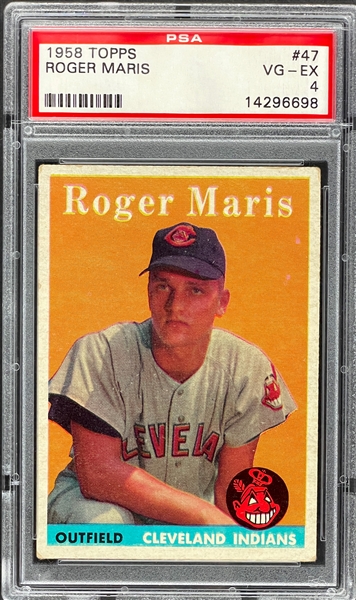 1959 Topps #47 Roger Maris Rookie Card - PSA VG-EX 4