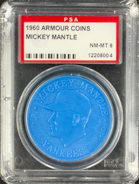 1960 Armour Coins Mickey Mantle (Blue) - PSA NM-MT 8