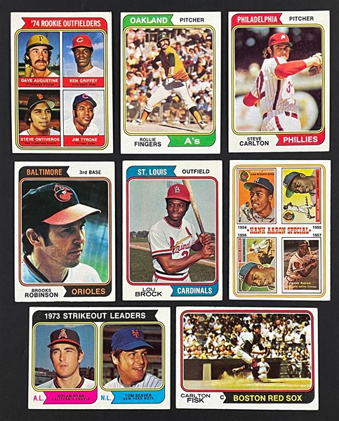 1974 Topps Baseball Near Set (646/660) Plus Traded Near Set (42/44)