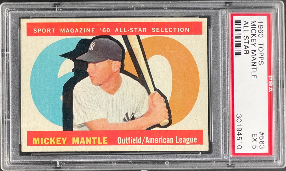 1960 Topps #563 Mickey Mantle All Star - PSA EX 5