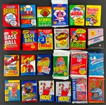1980s-1990s Baseball, Football and Other Sports Unopened Pack Collection of 57
