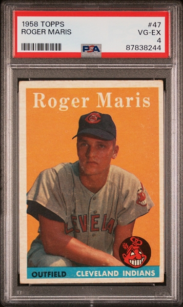 1958 Topps #47 Roger Maris Rookie Card - PSA VG-EX 4