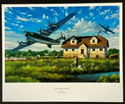 Ernest Bruce Signed "Tail-End Charlie" 22 x 18 Stan Stokes Aviation Artwork (AI Certified)