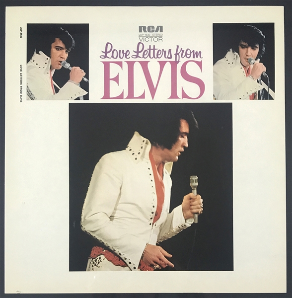 1971 Uncut Sheets of the Front and Back Covers of Elvis Presleys LP <em>Love Letters</em>