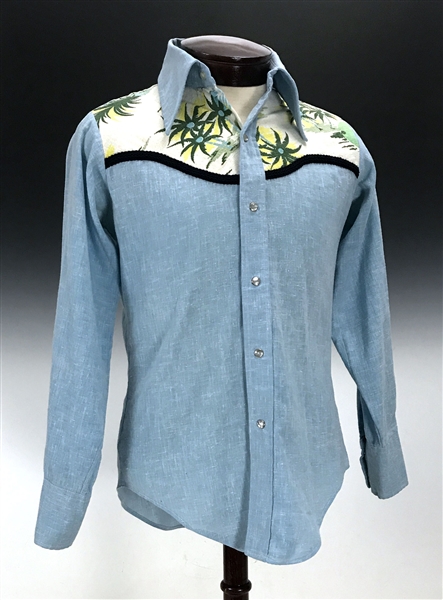 1965 Elvis Presley Owned Hawaiian Long Sleeve Shirt Purchased While Filming <em>Paradise, Hawaiian Style</em> - Gifted to Memphis Mafia Member Marty Lacker