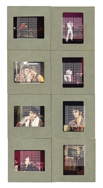 Group of Nine 35mm Color Slides of Elvis Presley in Rehearsals and On Stage During Filming for <em>Elvis: That’s the Way it Is</em>