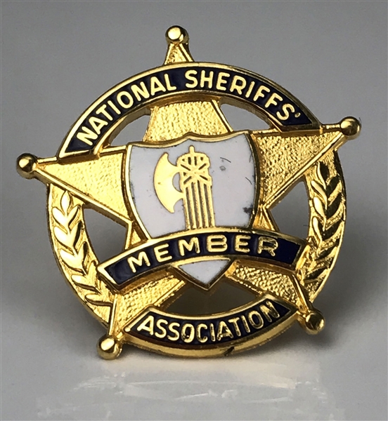 Elvis Presley Owned National Sheriffs Association Pin Given to Memphis Mafia Member Marty Lacker