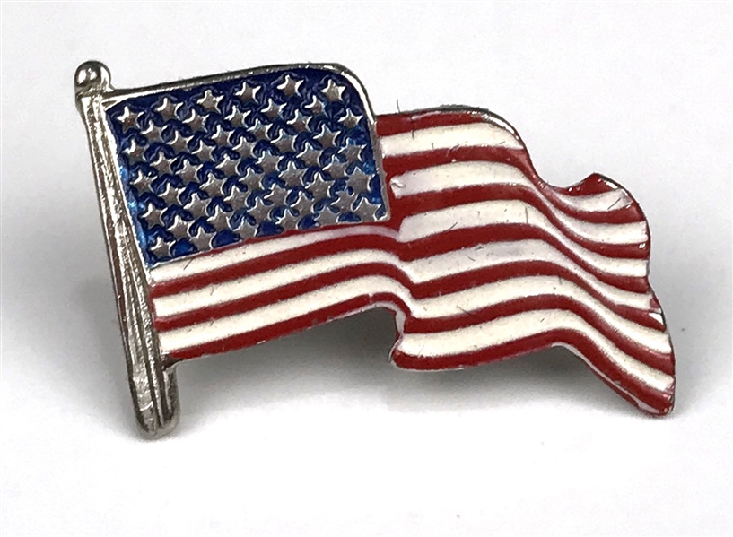 Elvis Presley Owned American Flag Lapel Pin Gifted to His Bodyguard James Caughley, Jr.