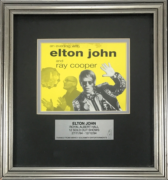 1994 Elton John “Royal Albert Hall 12 Sold Out Shows” Award Presented to Elton from the Promoter