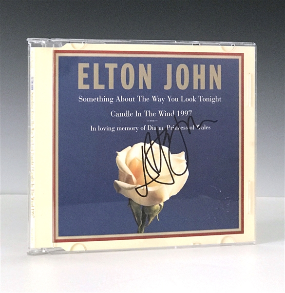 1997 Elton John Signed “Candle in the Wind 1997" / "Something About the Way You Look Tonight” CD Single
