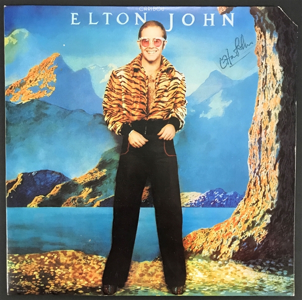 1974 Elton John Signed Copy of his LP <em>Caribou</em> - Extremely Scarce