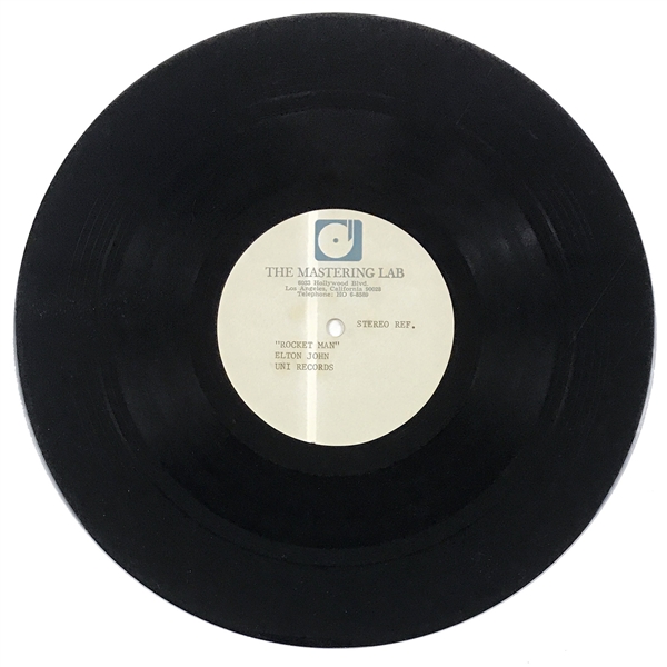 1972 Elton John “Mastering Lab” 45 RPM 10-Inch Double-Sided Acetate for the Songs “Rocket Man” and “Pretty Little Black-Eyed Suzie”