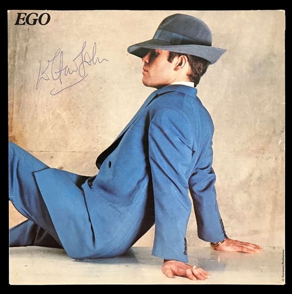 1978 Elton John Signed Rocket Records Picture Sleeve for 45 RPM Single “EGO” and "Flinstone Boy"