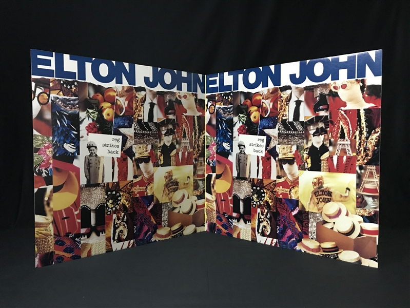 1988 Elton John <em>Reg Strikes Back</em> HUGE 6 Foot Wide Record Store Standee Plus Counter Card and CD Divider