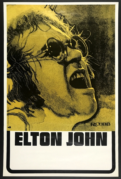 1972 <em>Honky Chateau</em> Elton John Concert Site Poster - with Artwork by Legendary 1960s Underground Artist Ron Cobb