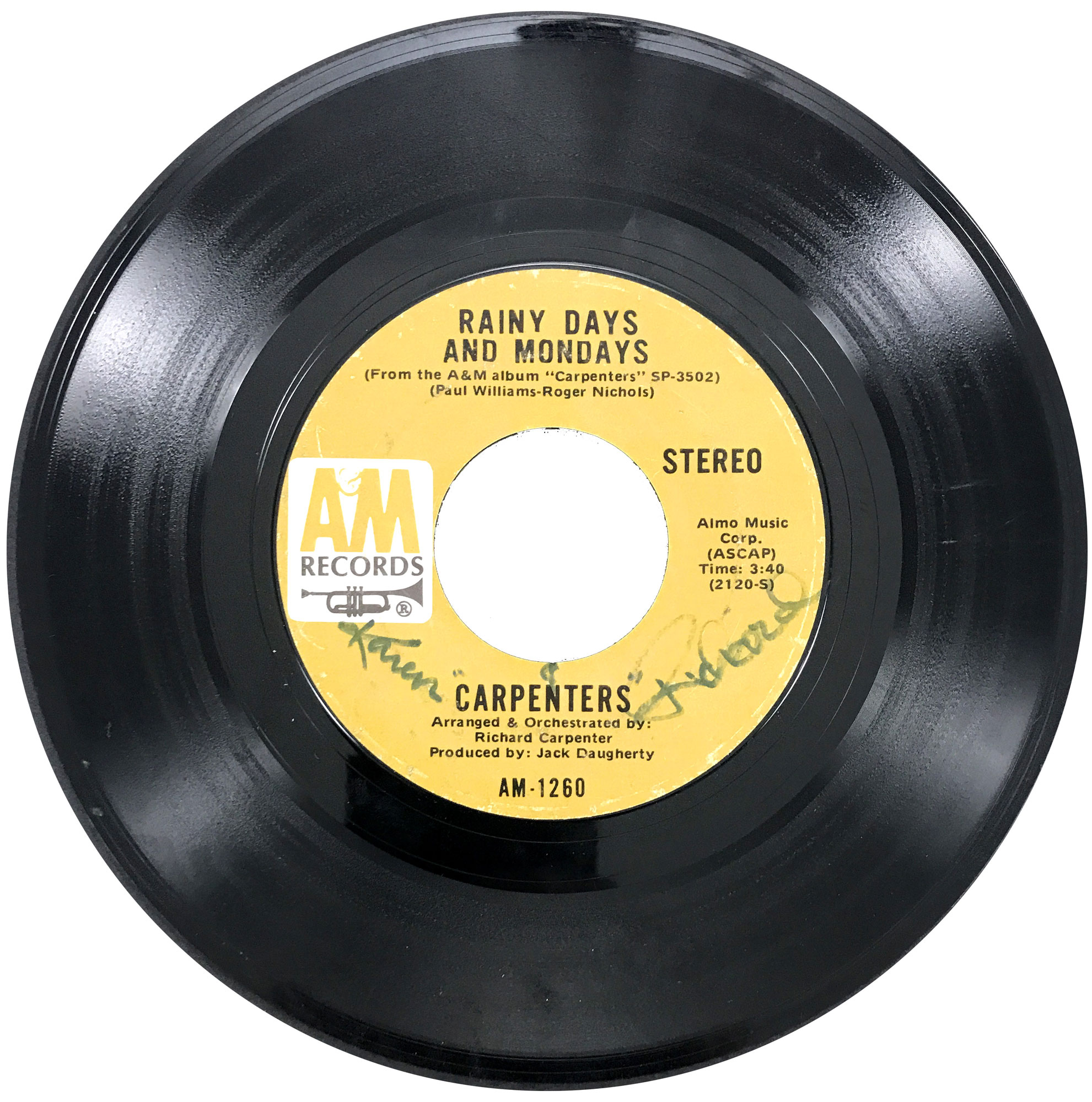 Carpenters / Rainy Days and Mondays, A+M AM-1260