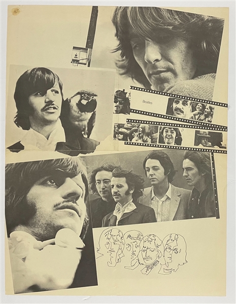 Promotional Poster with Images from The Beatles July 1968 "Mad Day Out" Photo Session During Recording Sessions for  <em>The White Album</em> - Rarely Seen!