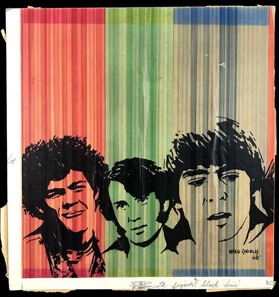 The Monkees 45 Picture Sleeve Original Cover Art for “Tear Drop City” - From the Dick Clark Collection