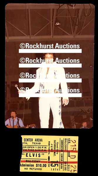 1974-1976 Elvis Presley Ft. Worth, Texas Concert Ticket Stubs (4), Photos and Souvenirs (30 Pieces Total!)