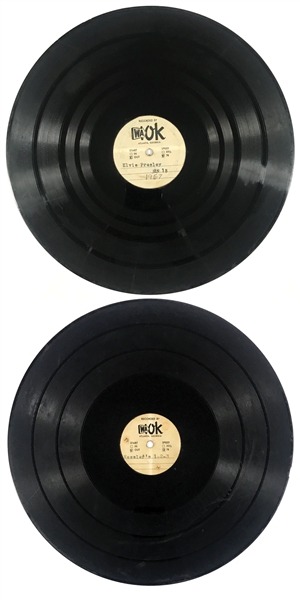 1957 “WAOK” (Atlanta, Georgia Radio Station) 78 RPM 12-Inch Double-Sided Acetate with Two Elvis Presley Advertisements for The March of Dimes