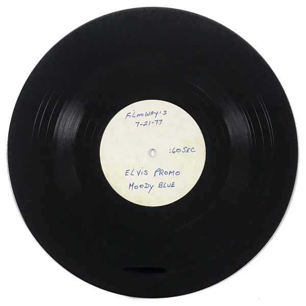 1977 “Filmways” 33 1/3 RPM 10-Inch Acetate with 60 Second Radio Commercial for Elvis Presleys Album <em>Moody Blue</em>