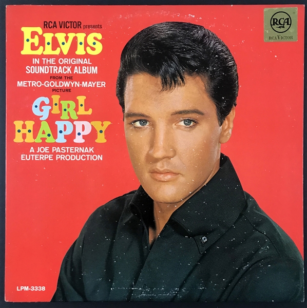 Group of Three 1965 Elvis Presley LPs Re-Labeled for Overseas Military Use - <em>Elvis for Everyone</em>,  <em>Elvis Golden Records</em> and <em>Girl Happy</em> 