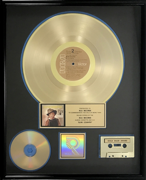 RIAA Gold Record Award for 1971 Elvis Presley LP <em>Elvis Country</em> - Certified in 1977