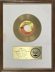 RIAA Gold Record Award for The Beatles 1964 Single "A Hard Days Night" - Awarded in 1964 - Early White Linen Matte Style