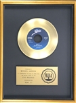 RIAA Gold Record Award for Michael Jacksons 1983 Single "Beat It" - Certified May 9, 1983 