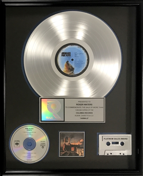 RIAA Platinum Record Award for Pink Floyds 1977 LP <em>Animals</em> - Certified in 1977