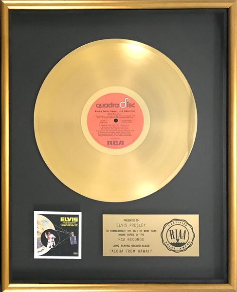 RIAA Gold Record Award for Elvis Presley’s 1973 Soundtrack LP <em>Aloha from Hawaii Via Satellite</em>