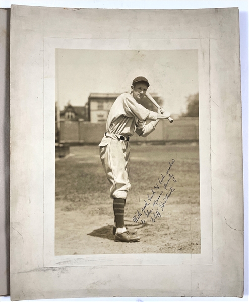 1927-era Cliff Heathcote (Chicago Cubs) Signed and Inscribed 11 x 14 Original George Burke Photograph