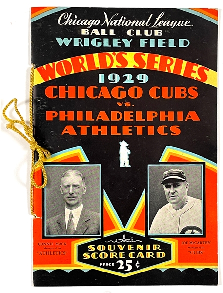 1929 World Series Program - At Chicago Cubs - High Grade, Unscored Example!