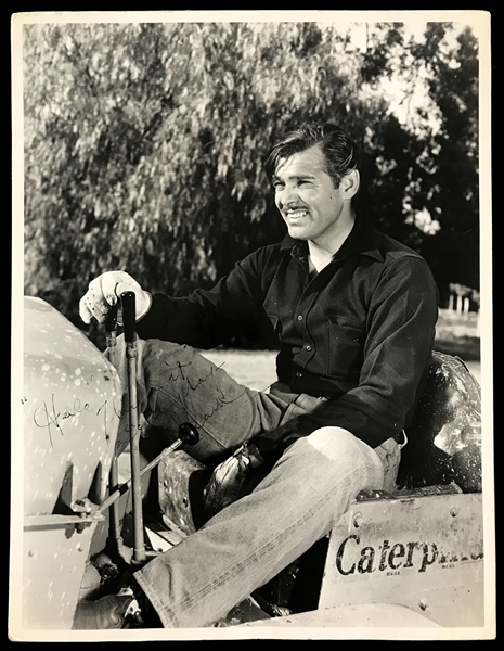 1939 Clark Gable Signed and Inscribed Oversized 11x14 MGM Studio-Issued News Service Photo Promoting <em> Gone With the Wind</em> 