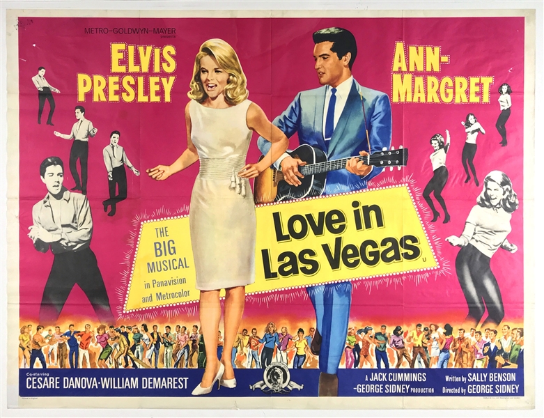 1964 <em>Viva Las Vegas</em> British Quad Movie Poster - Starring Elvis Presley (<em>Love in Las Vegas</em>)